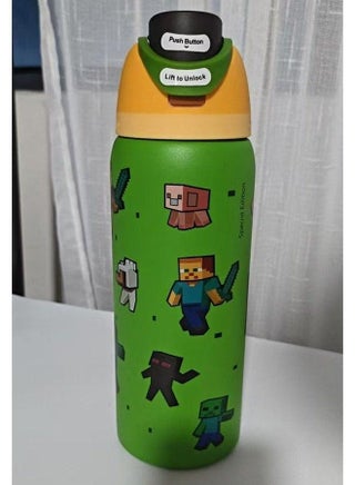 زجاجة مياه معزولة من الفولاذ المقاوم للصدأ (Minecraft 32OZ) FreeSip مزودة بقشة للرياضة والسفر والمدرسة زجاجة مياه رياضية خالية من مادة BPAزجاجة مياه معزولة من الفولاذ المقاوم للصدأ (FreeSip) مزودة بقشة للرياضة والسفر والمدرسة زجاجة مياه رياضية خالية من مادة BPA - view 2