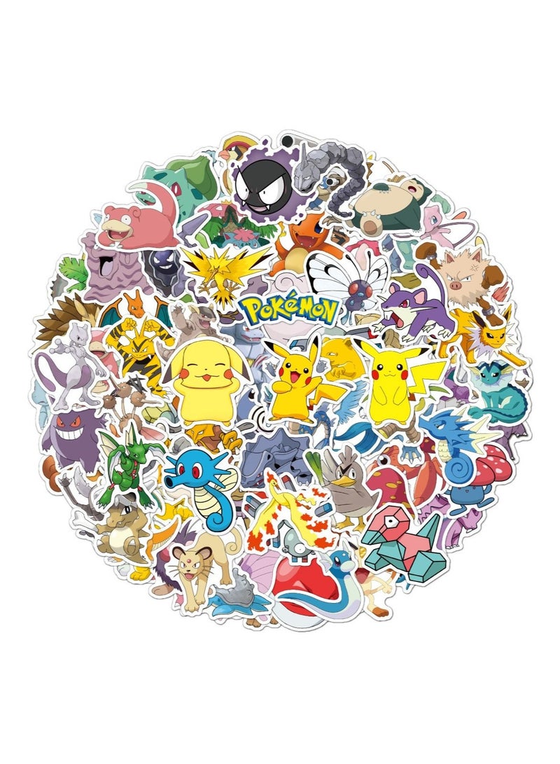 NIBEMINENT 100-Piece Pokemon Pikachu Skateboard Suitcase Cartoon Graffiti Sticker  - Image 1