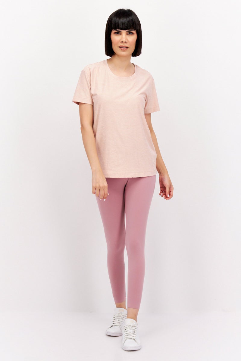 PUMA Women Sportswear Fit Short Sleeve Yoga T-Shirt, Heather Rose - Image 4