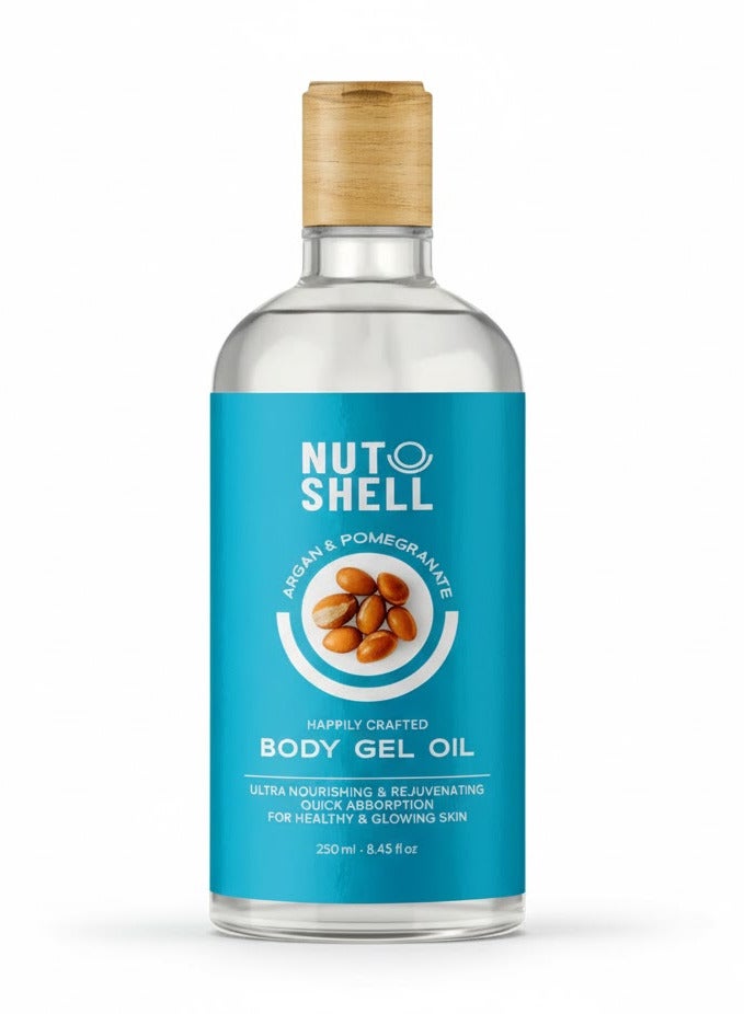 NUTSHELL Argan & Pomegranate Body Gel Oil - Instant Glow & Deep Hydration