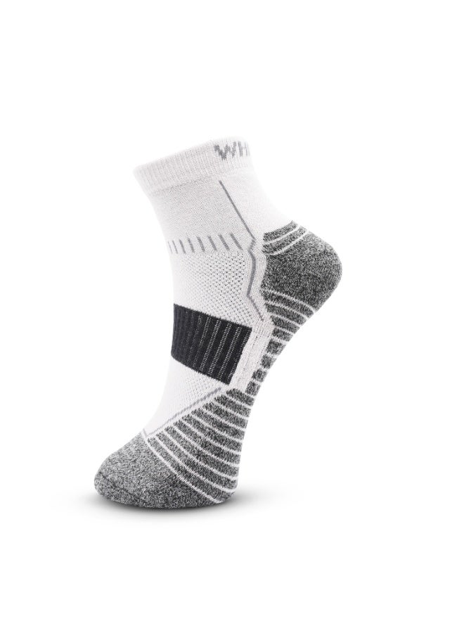 الورقة البيضاء 3 أزواج من الجوارب الرجالية القصيرة نصف تيري – قابلة للتنفس، ماصة للرطوبة، ثابتة – رمادي فاتح، رمادي غامق، أزرق | مناسبة لجميع الفصول، ملابس العمل غير الرسمية، مقاس واحد - Image 3