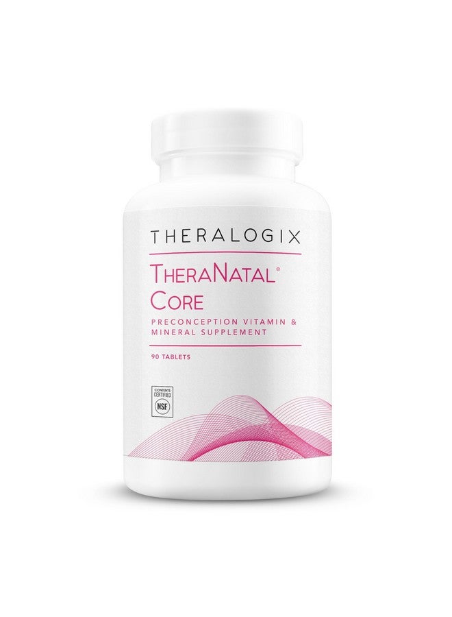 ثيرالوجيكس مكمل فيتامينات ما قبل الحمل TheraLogix TheraNatal Core - إمداد لمدة 90 يومًا - فيتامينات ما قبل الولادة ومكملات الخصوبة للنساء مع حمض الفوليك وفيتامين د3 والكولين والمزيد* - معتمد من NSF - 90 قرصًا