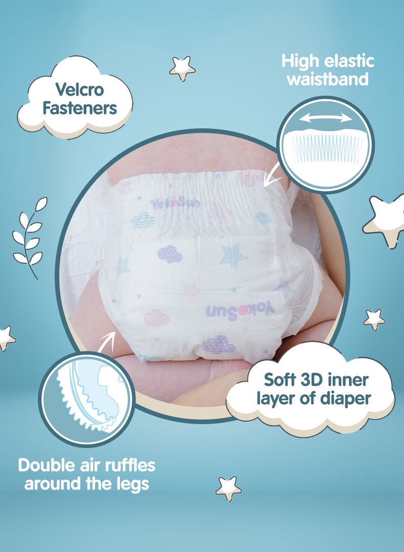 YokoSun YokoSun Baby Diapers, Size 2 / S (up to 6 kg), 64 pcs – Ultra-Soft, Hypoallergenic Nappies, Japanese Technology for Baby Skin Care, Leakproof with 12-Hour Dryness Protection  - Image 5