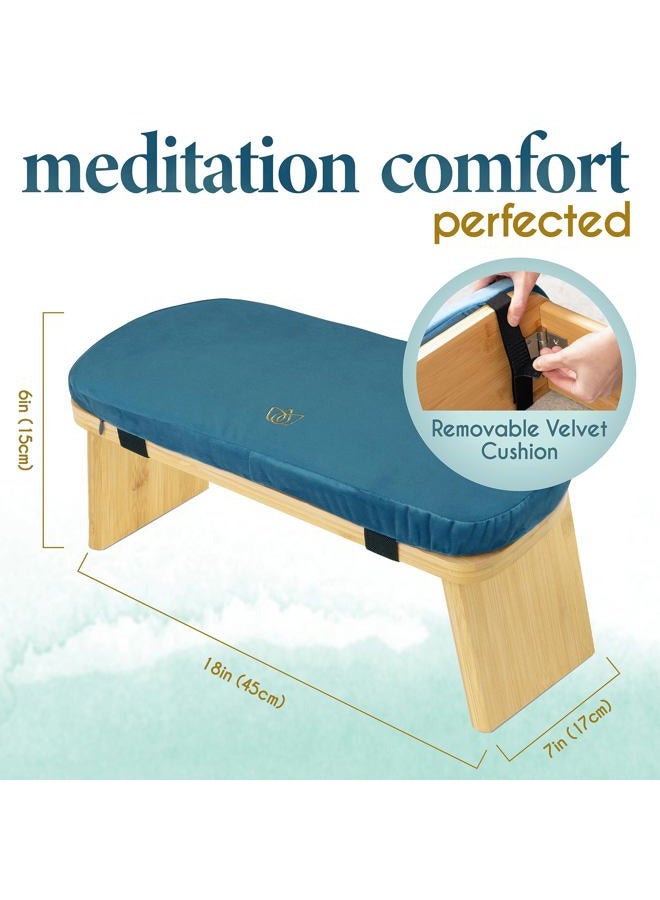 Florensi Meditation Bench (18"x7"x6"), Bamboo, Foldable & Ergonomic Meditation Stool, Sturdy Prayer Bench, Comfortable for Kneeling or Sitting, Perfect for Deeper & Longer Meditation - Image 2