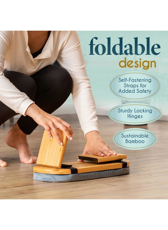 Florensi Meditation Bench (18"x7"x6"), Bamboo, Foldable & Ergonomic Meditation Stool, Sturdy Prayer Bench, Comfortable for Kneeling or Sitting, Perfect for Deeper & Longer Meditation - Image 5