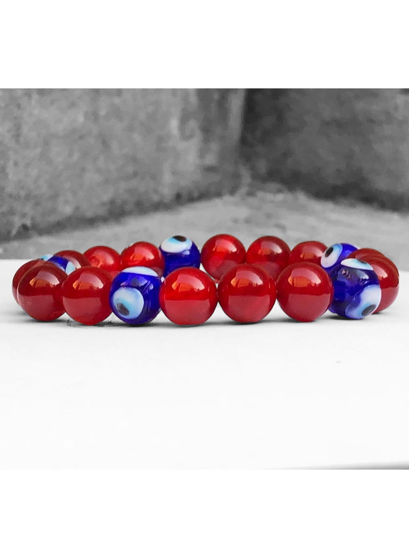 HADIGEMS 10mm Red Akik beads Bracelet - Image 1
