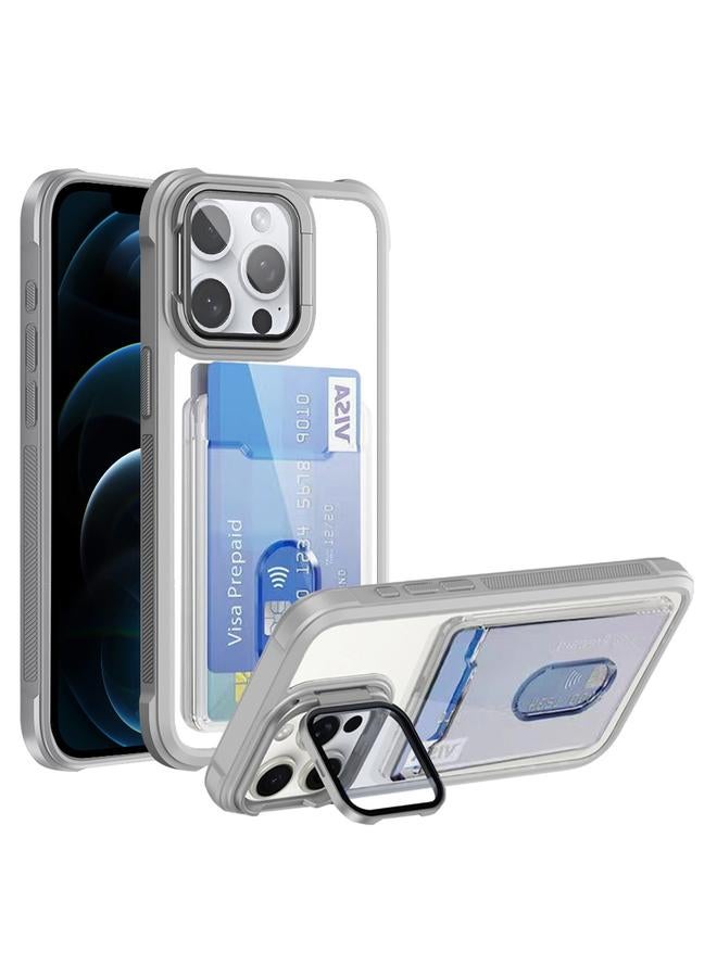 زبون جراب لهاتف iPhone 12 Pro Max مع حامل بطاقة من مادة TPU الأكريليك الهجينة - Image 1