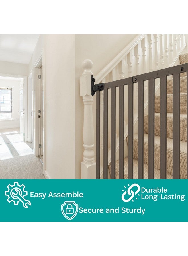 KidCo G2304 Bamboo Angle Mount Safeway Gate - Top of Stairs Quick Release Baby Gate (Gray) - Image 3