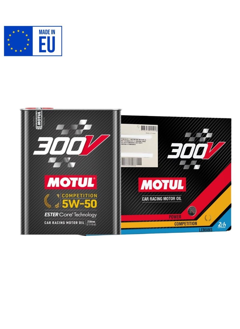 موتول 300ڤ كومبتيشن 5W-50 - زيت محرك سباق السيارات - زيت صناعي 100% (10x2 لتر) - مستورد من أوروبا  - Image 1