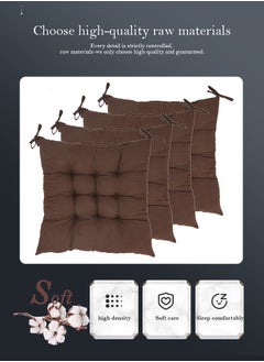 Reelyo Square Chair Pad Seat Cushion with Ties Solid Color Soft Chair Pads Comfy Velvet Cushion Pillow for Kitchen Dining Office Chair Kids Reading 40 x 40 CM  - Image 5