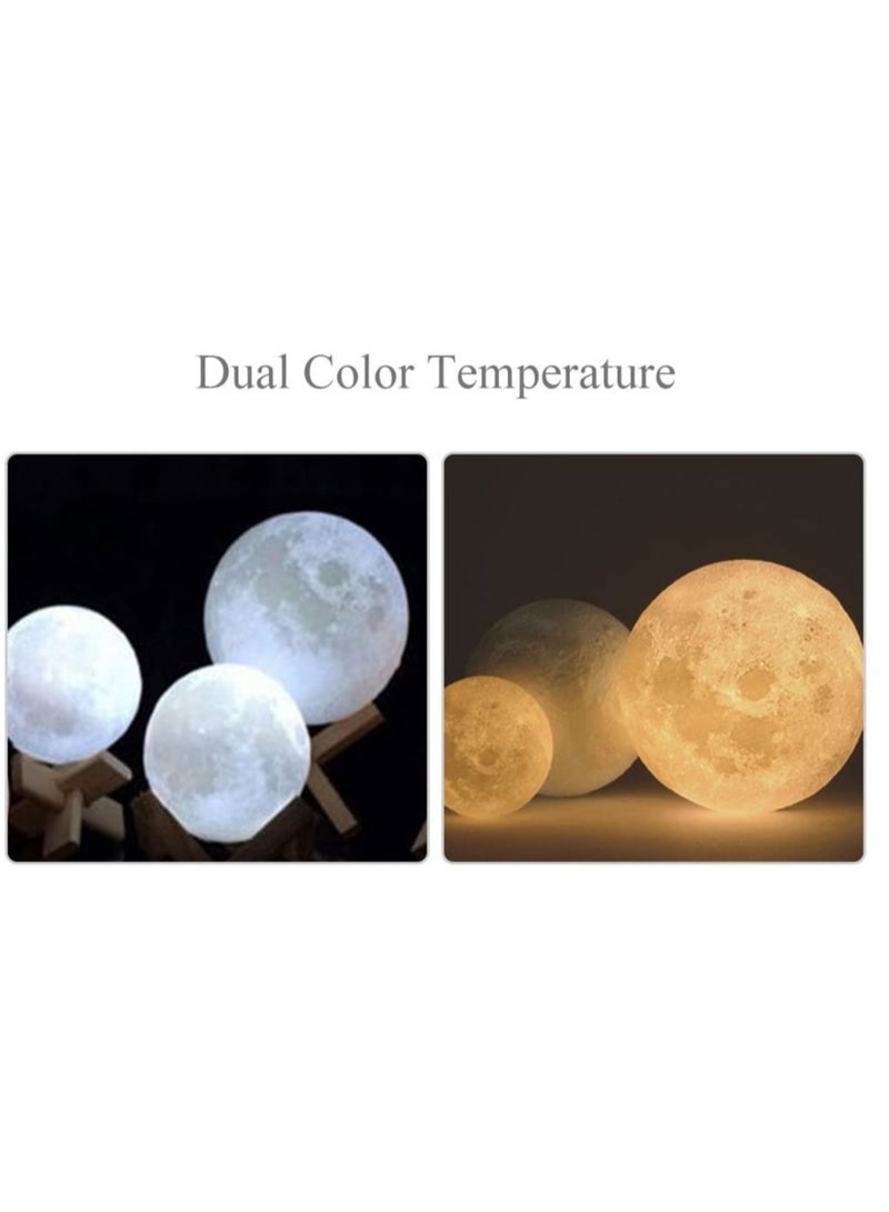ELTRAZONE Aibecy 18cm/ 7.1 Inch Moon Lamp USB Rechargeable LED 3D Printed PLA Night Light Home Decorative Lights Touch Control - Image 3