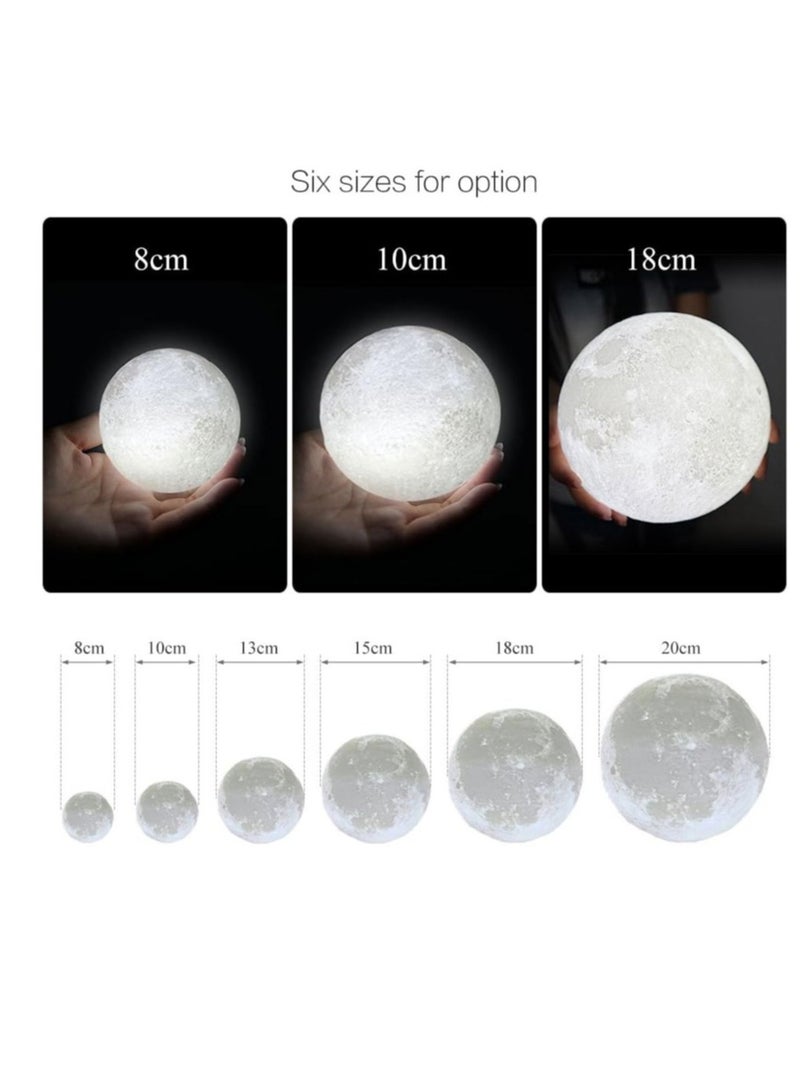 ELTRAZONE Aibecy 18cm/ 7.1 Inch Moon Lamp USB Rechargeable LED 3D Printed PLA Night Light Home Decorative Lights Touch Control - Image 4