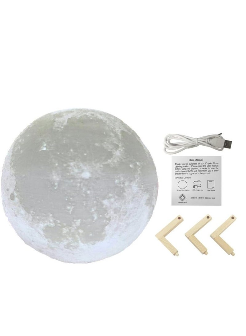 ELTRAZONE Aibecy 18cm/ 7.1 Inch Moon Lamp USB Rechargeable LED 3D Printed PLA Night Light Home Decorative Lights Touch Control - Image 2