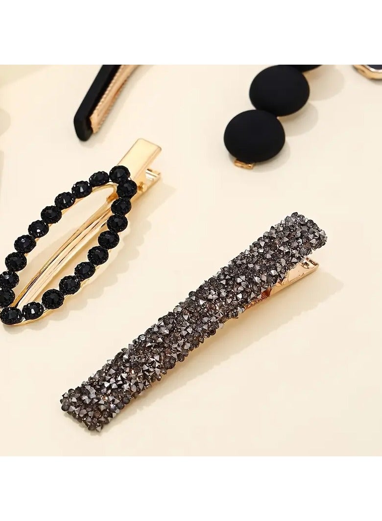 Goolsky 6pcs Zircon Embossed Hair Clips - Strong Hold & Stylish Hair Accessories for Beach, Daily & Party Looks - Image 4