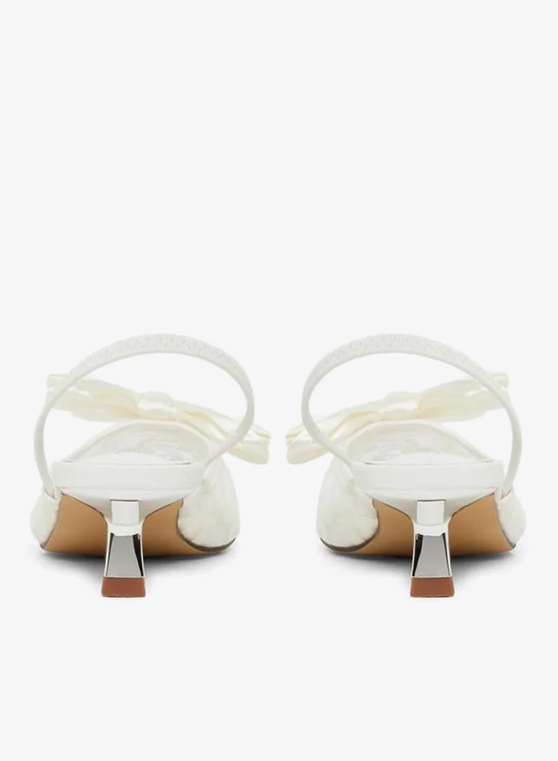 ستايلي حذاء ستيلي بكعب صغير مزين بفيونكة وتصميم زهري