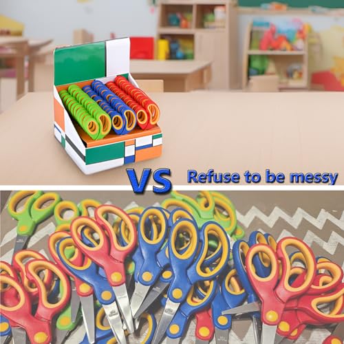 ELECKEY Scissors for School Kids Student, Kids Scissors 36 Count Bulk Set Teacher Pack(Rounded-tip, Blunt), 5 Inch - Image 2