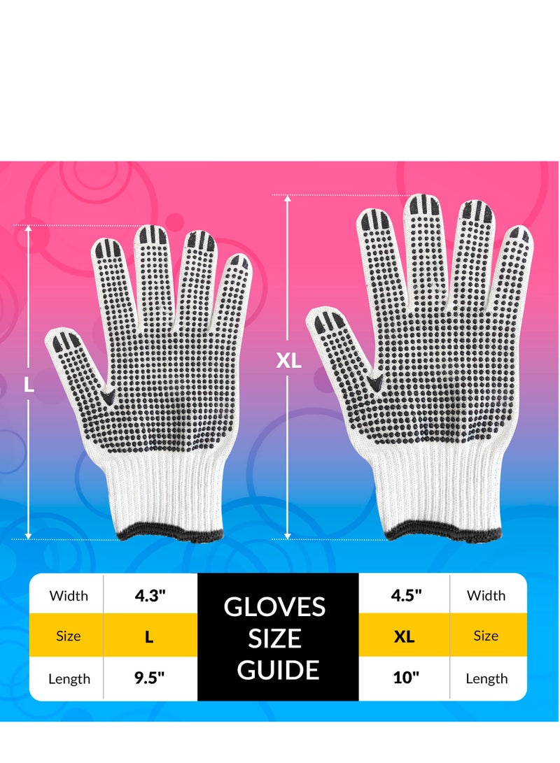 SOLARAE Double Side PVC Dotted Gloves White String Knit Work Gloves Cotton Work Gloves Dotted for Construction and Gardening - Image 5