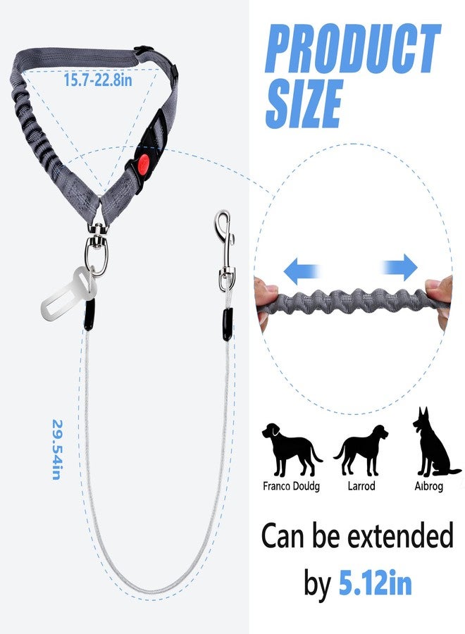 ROUWINNE 2 Pack Chew Proof Dog Seat Belt with Steel Cable, 2 in 1 Car Harness for Medium & Large Dogs Chewer Heavy Duty Dog Seatbelts - Image 4