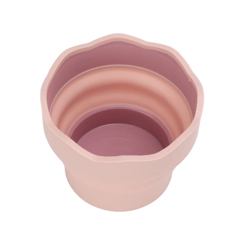 Pink Portable Folding Paint Brush Washing Bucket Reusable Art Supply Cleaner Rinse Cup - Image 2