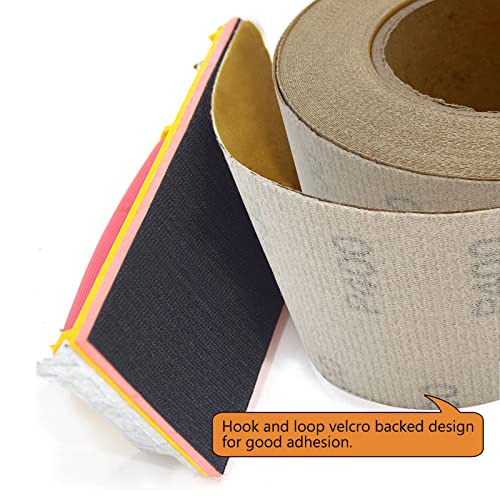 LYHLYA 220 Grit Hook and Loop Sandpaper Roll, 2-3/4" X 20 Yard Aluminium Oxide Hook-and-Loop Backed Sand Paper Emery Cloth for Wood Furniture Finishing Metal Sanding Polishing and Woodworking - Image 4
