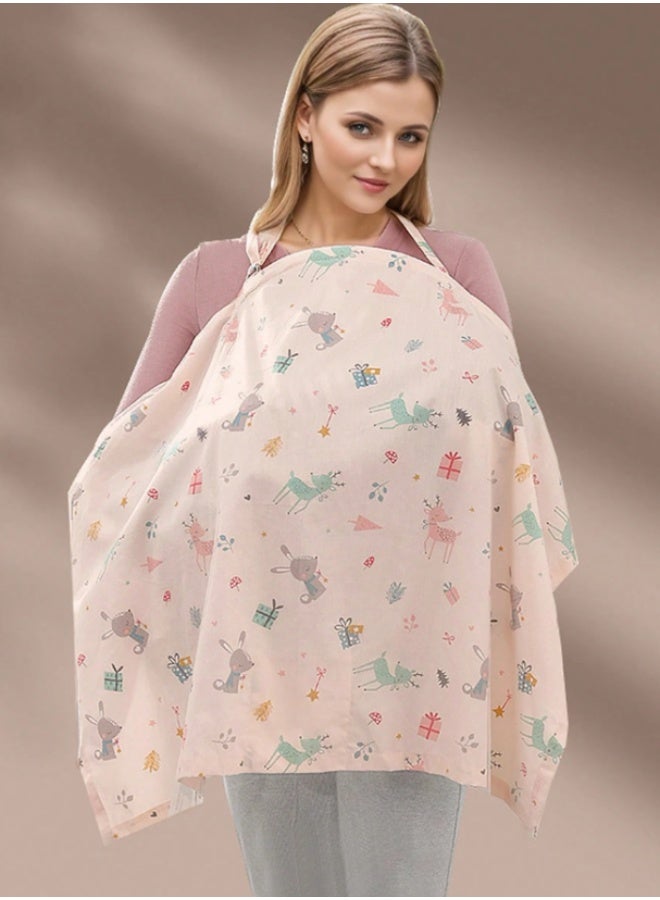 Multi-Use Nursing Cover 70×98 cm Pink– Breathable Baby Breastfeeding Cover, Full Privacy Feeding Apron, Soft Lightweight Cover for Stroller & Car Seat - Image 5