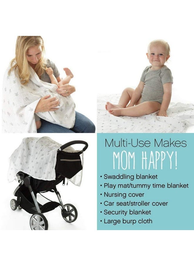 MOM'S HOME Baby Organic Cotton Soft Muslin Cloth Swaddle | 0-18 Months | Pack Of 5  - Image 4