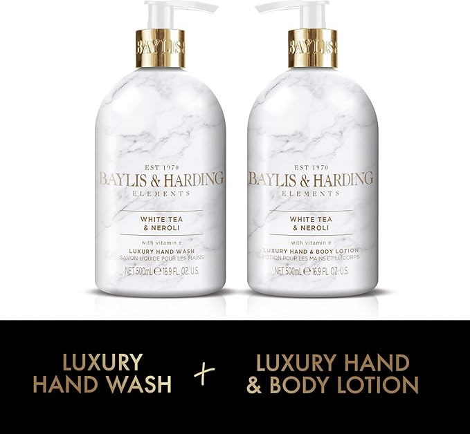 Baylis & Harding غسول يدين بايليس هاردينغ إليمنتس شاي أبيض نيرولي 500 مل عبوة من 3 صديقة للنباتيين - Image 3