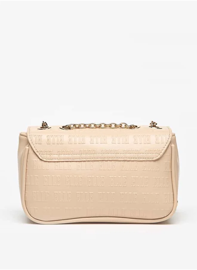 ايل Women Monogram Embossed Crossbody Bag with Button Closure
