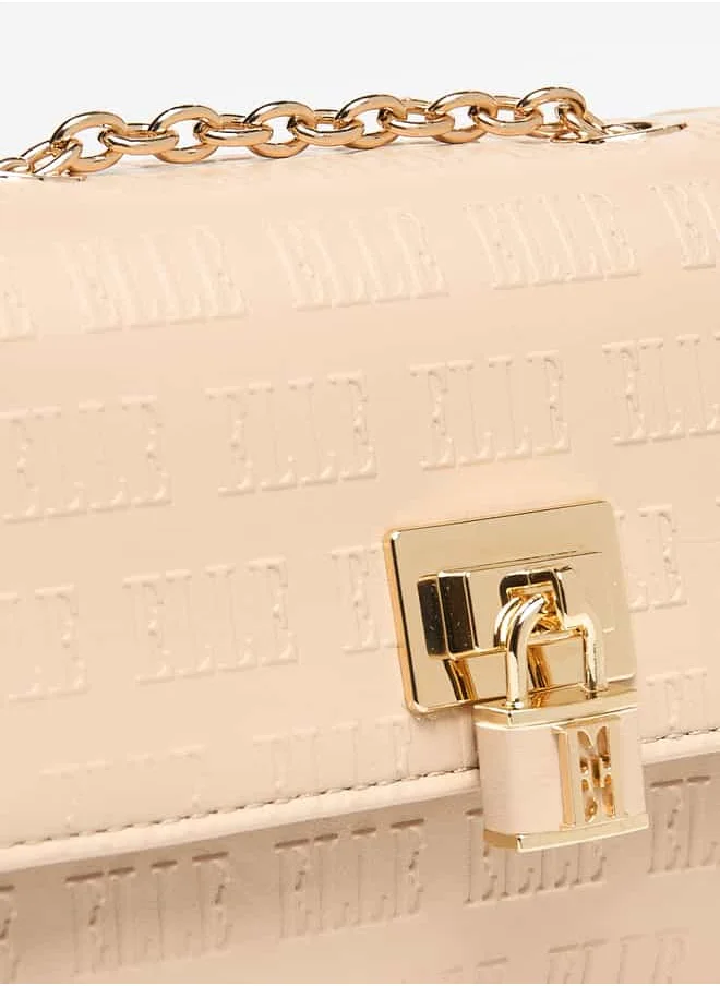 ايل Women Monogram Embossed Crossbody Bag with Button Closure