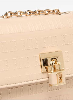 ELLE Women Monogram Embossed Crossbody Bag with Button Closure  - Image 3