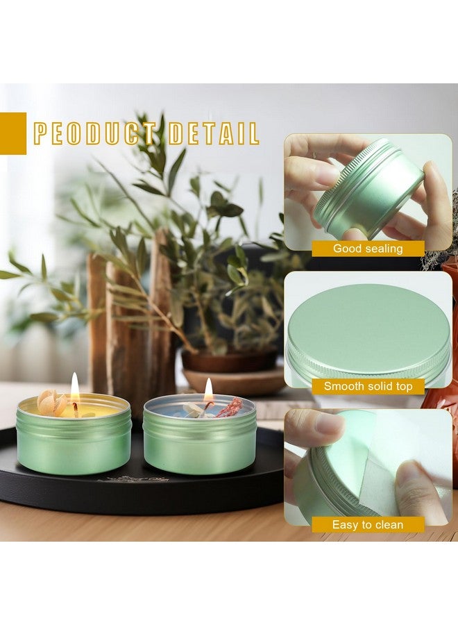 LIYAR 3 oz Tin 20 Pack Aluminum Metal Tins Round Salve Tins 3oz Tins with Lids,Empty Candle Tins Cosmetic Tins DIY Tin Cans for Salve, Spices or Candles(Pale Green) - Image 4