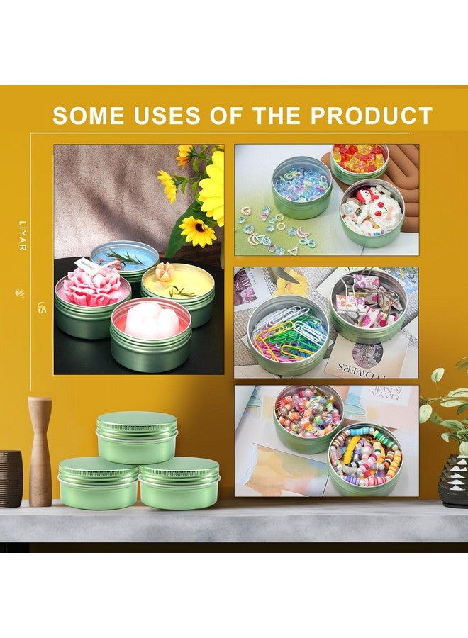 LIYAR 3 oz Tin 20 Pack Aluminum Metal Tins Round Salve Tins 3oz Tins with Lids,Empty Candle Tins Cosmetic Tins DIY Tin Cans for Salve, Spices or Candles(Pale Green) - Image 3