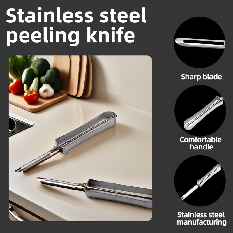 RyanDesign Professional Stainless Steel Peeler - Swivel Blade, Ergonomic Handle, Potato Eye Remover - Commercial Grade Vegetable Peeler for Potatoes, Carrots, Apples - Dishwasher Safe - Image 4