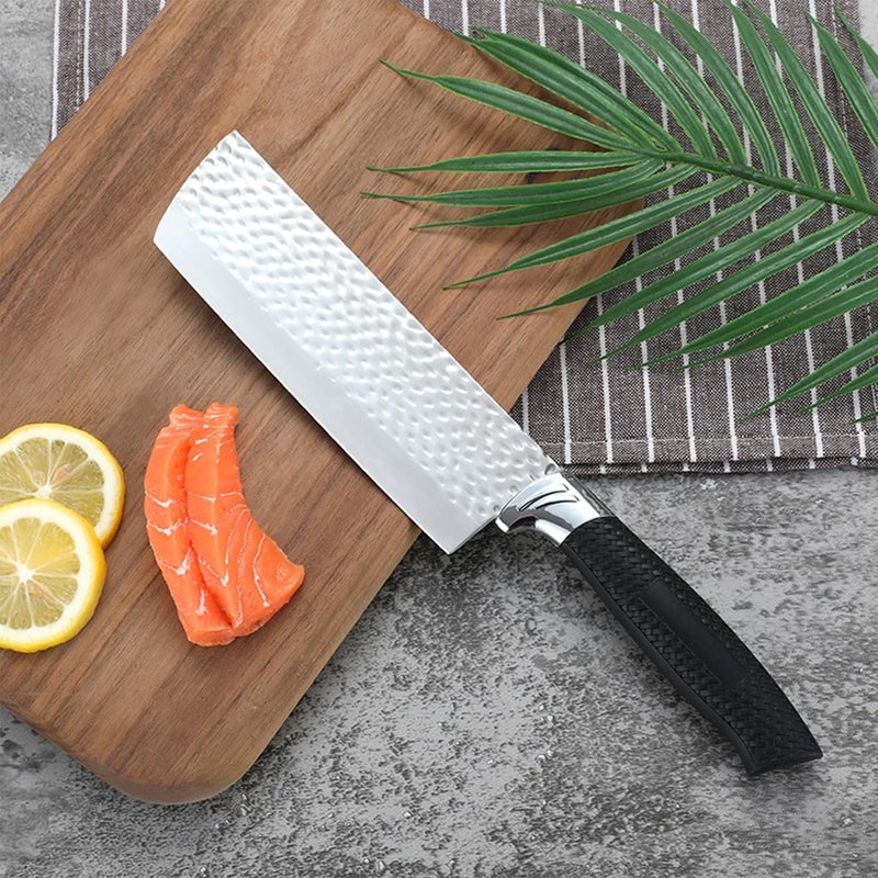 Leeonz Nakiri Vegetable Chef Knife 7 Inch Razor Sharp Usuba Knife Multipurpose Chopping Knife with Precision and Beauty for Home and Kitchen Pack of 1 - Image 2