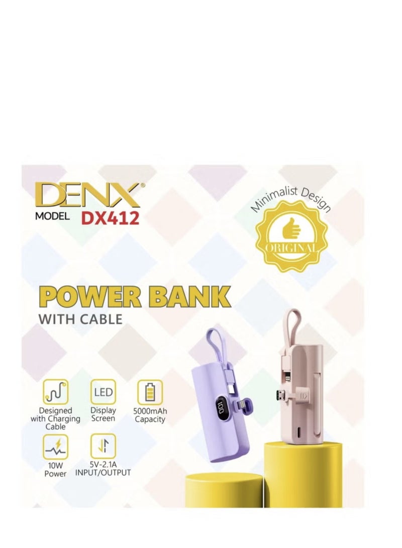 Denx Mini Power Bank Charger with Multiple Ports That Supports Fast Charging | 500 mAh | DX412 - Image 3