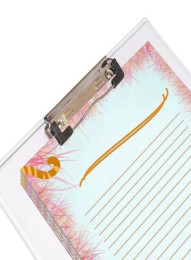 لوحة كتابة ورسم من شاينينج زون - لوحة كتابة ورسم مع مشبك ومطاط - متينة وخفيفة الوزن للمكاتب والمدارس والكليات - لوحة امتحان شفافة (عبوة من قطعتين) - Image 4