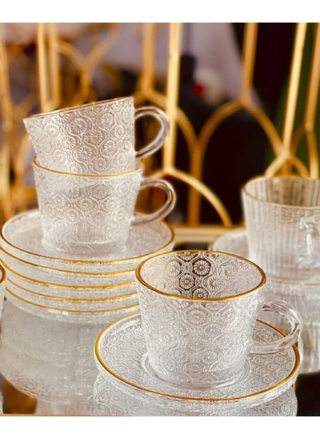 Generic A very elegant tea set in soft white with a golden letter and 12-piece set of plates.  - Image 3