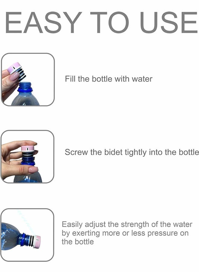 Portable Bidet for Toilet, Travel & Camping, Mini Travel Compatible with Any Bottle, Pocket Bidet Sprayer for Personal Hygiene On The Go, (3 pcs, Multi-Colour) - Image 2