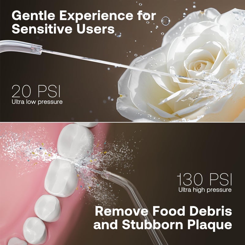 Bitvae C6 Water Dental Flosser for Teeth Pick, Cordless Flosser for Travel with 6 Jet Tips, 3 Modes 5 intensities, IPX7 Waterproof Portable & Rechargeable Oral Irrigator Cleaner, Black - Image 5