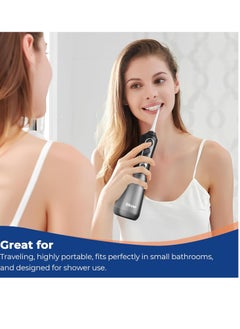 Bitvae Bitvae C6 Water Dental Flosser for Teeth Pick, Cordless Flosser for Travel with 6 Jet Tips, 3 Modes 5 intensities, IPX7 Waterproof Portable & Rechargeable Oral Irrigator Cleaner, Black  - Image 2