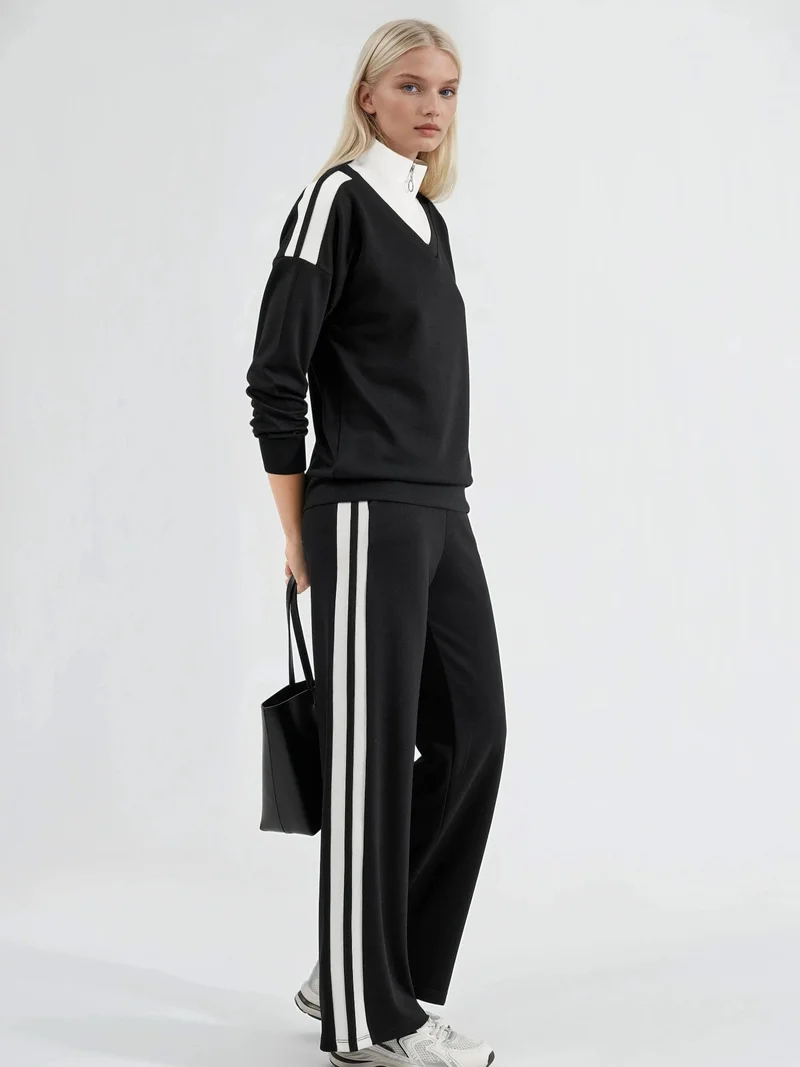 HICCUP Modal Touch Zipper Collar Wide Leg Two-Piece Co-Ord Set Bersan Collection