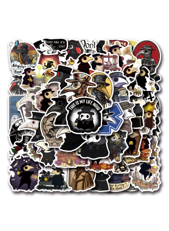 NIBEMINENT 55 Pcs Plague Doctor Deco Kit Waterproof Stickers, High Definition Printing Bright Colors, Suitable for Laptop Skateboard Luggage Water Bottle Guitar DIY - Image 2