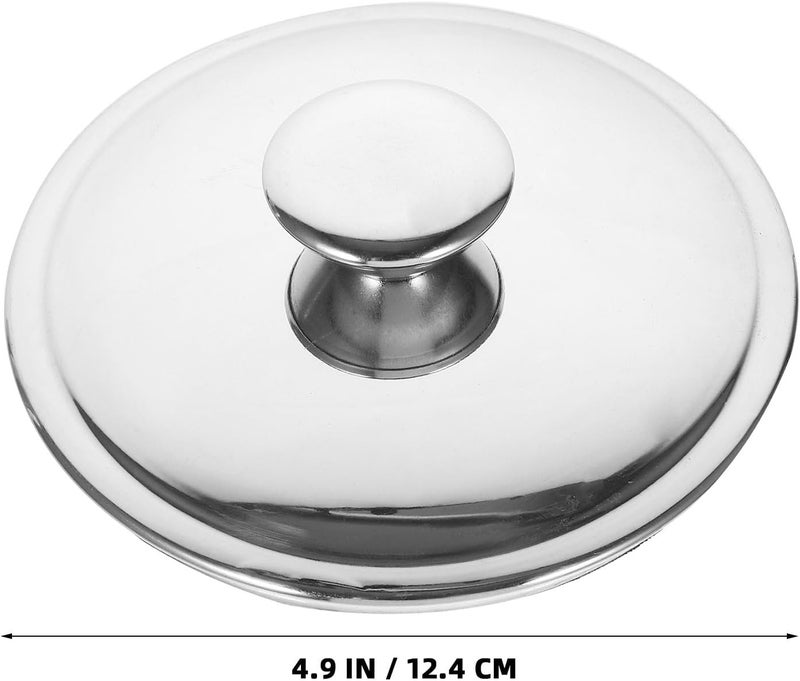 Universal Stainless Steel Lid for Oil Pot and Seasoning Jar, 12.4cm Diameter 201 Non-magnetic Cover, Metal Pot Lid Replacement for Kitchen Cooking and Storage - Image 2