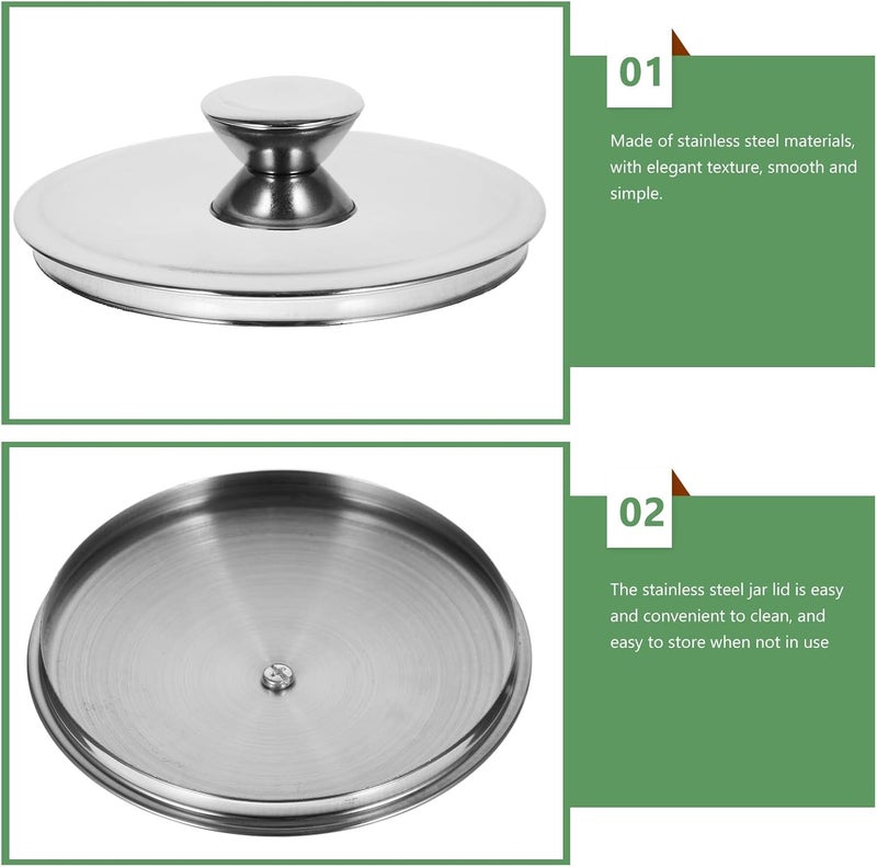 Universal Stainless Steel Lid for Oil Pot and Seasoning Jar, 12.4cm Diameter 201 Non-magnetic Cover, Metal Pot Lid Replacement for Kitchen Cooking and Storage - Image 3