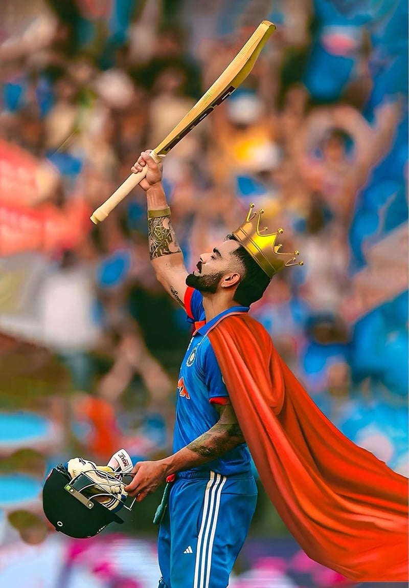 Virat Kohli Wall Stickers - King Kohli Sticker for Wall - Virat Kohli Poster for Room Decoration  - Image 1