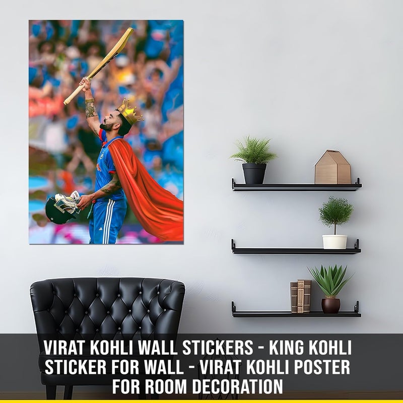 Virat Kohli Wall Stickers - King Kohli Sticker for Wall - Virat Kohli Poster for Room Decoration  - Image 2