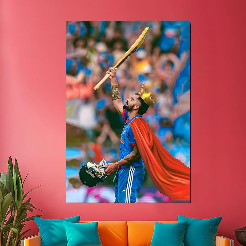Virat Kohli Wall Stickers - King Kohli Sticker for Wall - Virat Kohli Poster for Room Decoration  - Image 5