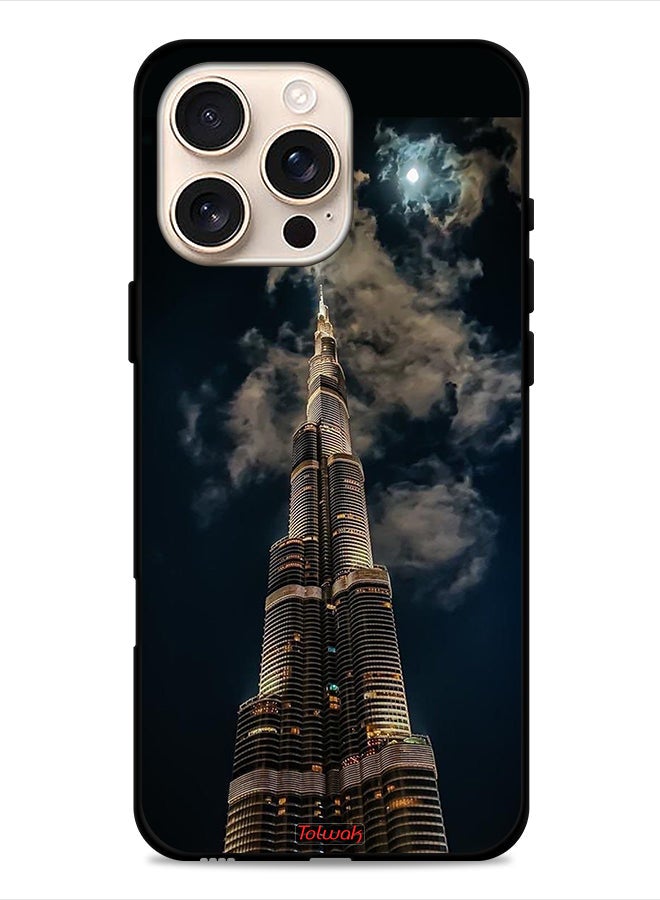Tolwak Apple iPhone 16 Pro Protective Case Cover Burj Khalifa In Night - Image 1