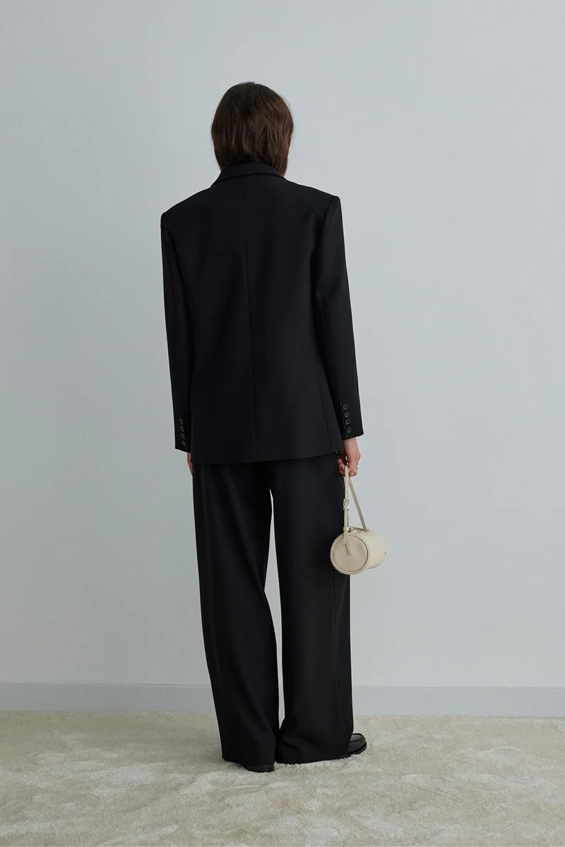 سود كوليكشن Black Mina Buttoned Blazer Jacket