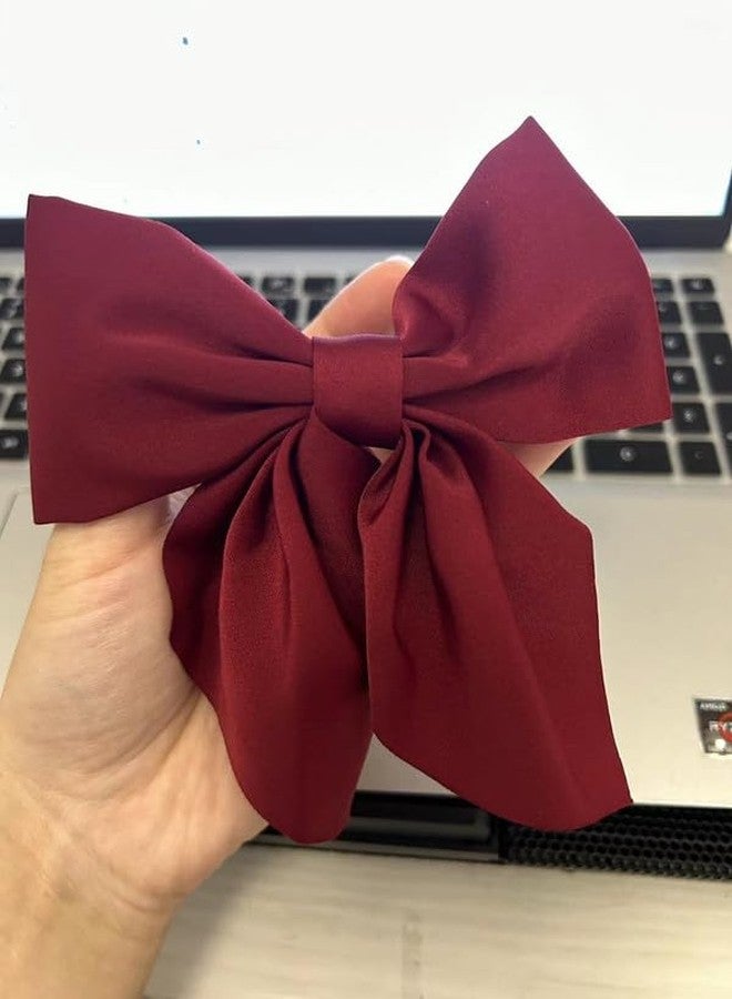 Shidara 6 Pcs Luxury Hair Bows for Women, Bow Hair Clips, Silky Satin Hair Bows for Girls, Multi Colors Hair Ribbon, Cute Bow Clips for Women, Hair Accessories Gifts|Random color - Image 2